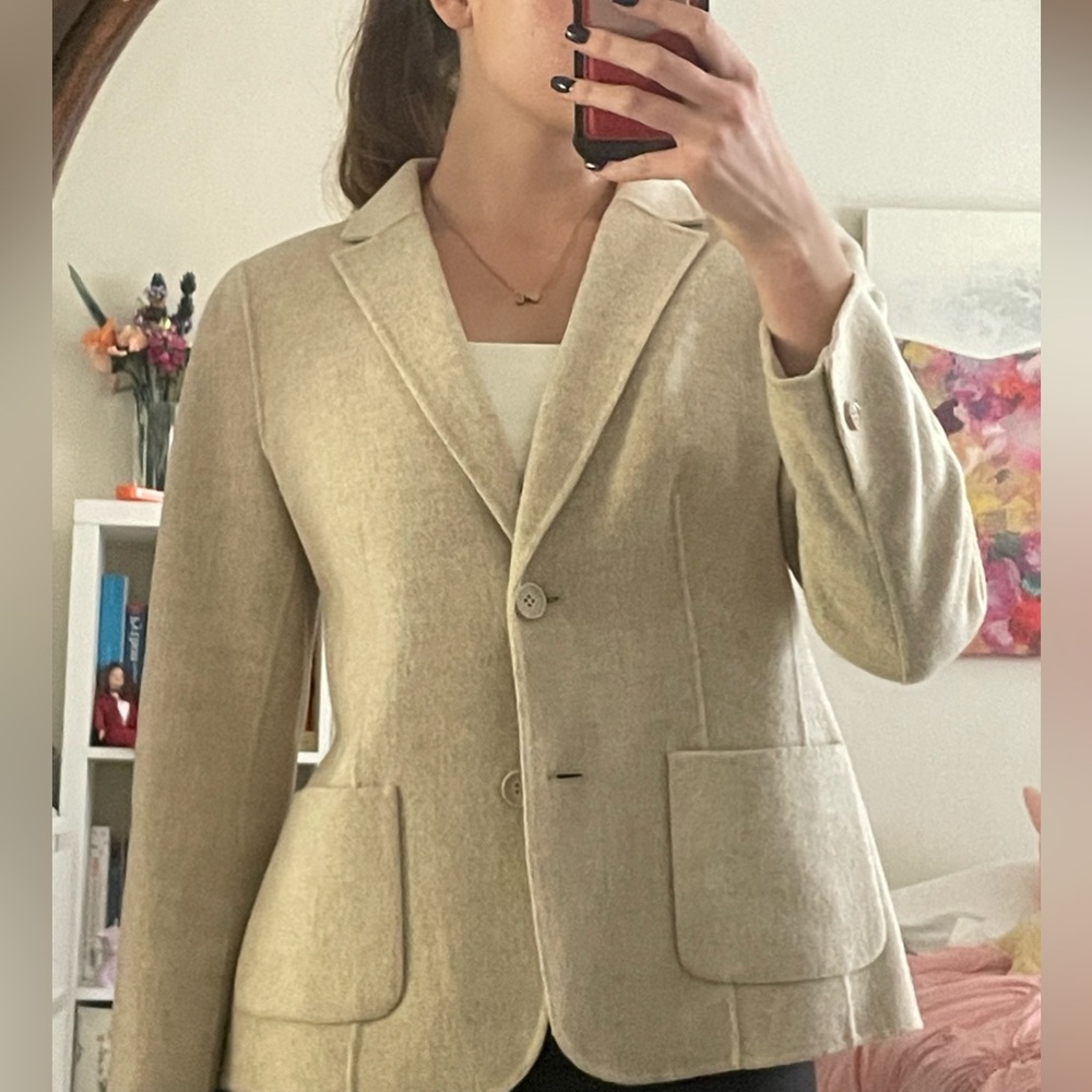Talbots Cream Wool Blazer